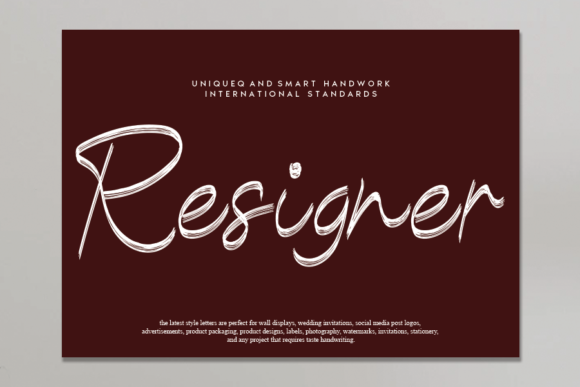 Resigner: A Handwritten Font for Creative Makers
